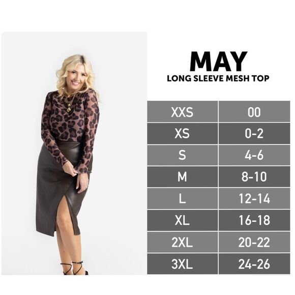 LuLaRoe X-Large Black May Long Sleeve Mesh Top - Picture 3 of 4